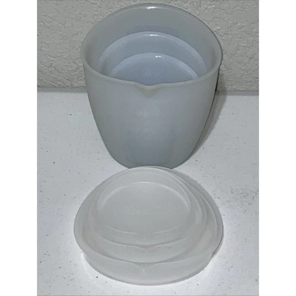 Pampered Chef Set 3 Silicone Nesting Prep Bowls Measuring Cups W/ Lids 1 2 3 Cup
